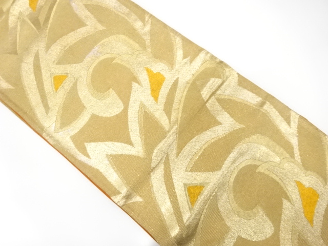 JAPANESE KIMONO / ANTIQUE FUKURO OBI / SILK / WOVEN ARABESQUE